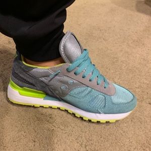 Saucony shadow original grey/green trainers